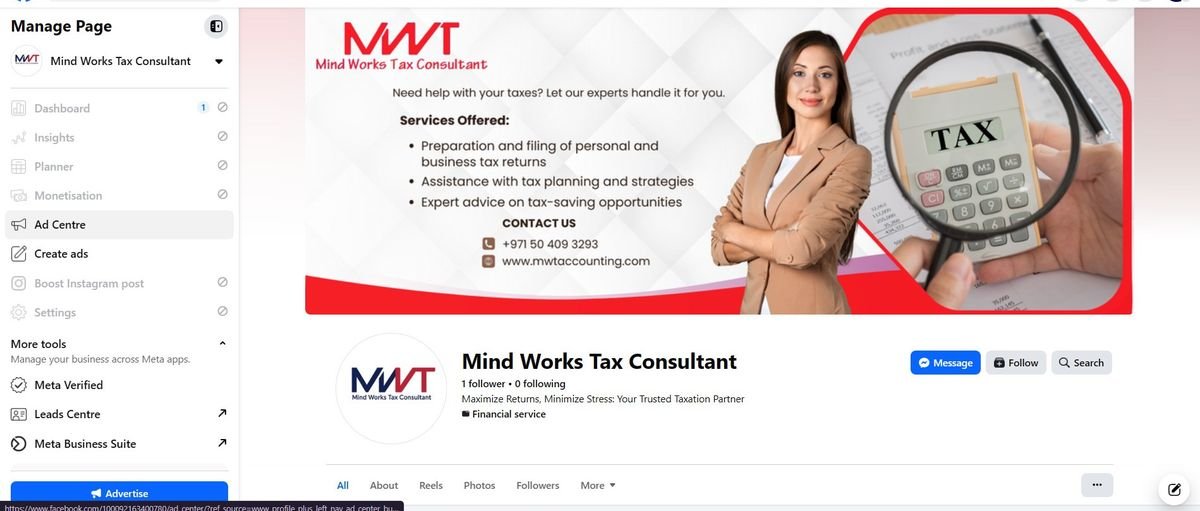 Mind Works Tax Consultant Facebook page